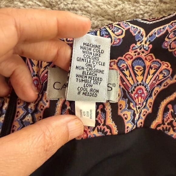 Catherines Women Dress Plus 1X Colorful Flowy Chiffon Feminine Boho Hippie Relax - Picture 4 of 8